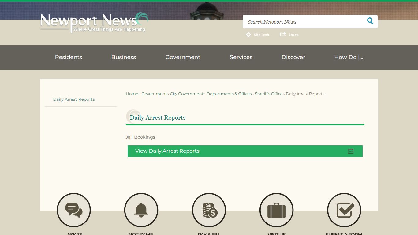 Daily Arrest Reports | Newport News, VA - Official Website